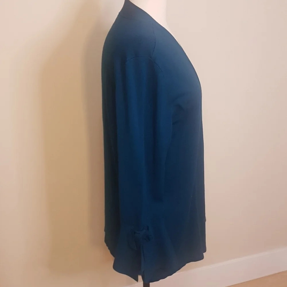 Alfani deep teal tied sleeve cardigan  sweater - Picture 4 of 8